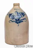 J. & E. Norton, 3 Gal. J. & E. NORTON / BENNINGTON VT Stoneware Jug, c1855, c1855, Stoneware