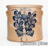 F. B. Norton & Co, 3 Gal. F. B. NORTON & CO. / WORCESTER, MASS. Stoneware Crock, c1858-77