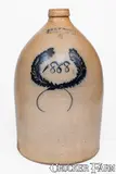 E & L P Norton, Scarce 4 Gal. E. & L. P. NORTON / BENNINGTON, VT w/ Wreath Dated "1868", 1868, Stoneware