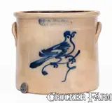E. Norton, J. &. E. NORTON / BENNINGTON, VT Stoneware Bird Crock, c1855, c1855, Stoneware