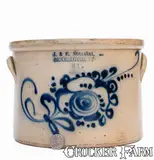 J. & E. Norton, J. & E. NORTON / BENNINGTON, VT Stoneware Butter Crock, c1855, c1855, Stoneware