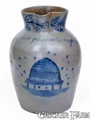 Industry Must Prosper, The Philadelphia Bee Hive Pitcher: "Industry Must Prosper / Most Glorious News for the Bee Hive", circa 1830, Stoneware
