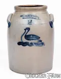 Cowden & Wilcox, Fine COWDEN & WILCOX / HARRISBURG, PA Stoneware Swan Jar, c1865, c1865, Stoneware