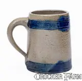 F. Heyde, F. HEYDE / NO 648 4TH ST. NY Cobalt-Banded Stoneware Mug, mid to late 19th century, Stoneware