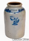 M. Tyler & Co., M. TYLER & CO. / ALBANY Stoneware Jar w/ Floral Decoration, circa 1825, Stoneware