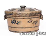 M. Tyler, Outstanding Lidded Stoneware Cake Crock, "Robert H. Williams" at M. TYLER / ALBANY Pottery (Son of Durell Williams), circa 1840, Stoneware
