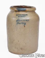 M. Tyler & Co., Very Rare M. TYLER & CO. / ALBANY Stoneware Jar Inscribed "Stone Ware Factory", circa 1825, Stoneware