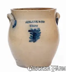 J. Clark & Co., J. CLARK & CO. / TROY Decorated Stoneware Jar, c1826-28, c1826-28, Stoneware