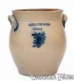 J. Clark & Co., J. CLARK & CO. / TROY Decorated Stoneware Jar, c1826-28, c1826-28, Stoneware