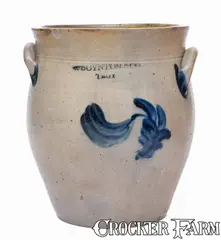 C. Boynton & Co., C. BOYNTON & CO. / TROY Decorated Stoneware Jar, c1825-29, c1825-29, Stoneware