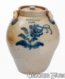 W. Lundy & Co., Rare W. LUNDY & CO. / TROY Ovoid Stoneware Jar, c1824-28, c1824-28, Stoneware