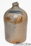 M. Tyler, Rare M. TYLER / ALBANY, NY Stoneware Jug w/ Brushed and Incised Decoration, Inscribed "M", circa 1840, Stoneware