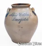 Joyce Campbell, Outstanding "B. Northrop / Deerfield," NY Stoneware Presentation Jar by J. CAMPBELL / UTICA, circa 1825, Stoneware