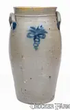 Atheron & Trice, Very Rare ATHERON & TRICE / ALBANY, NY Stoneware Churn, c1820-26, c1820-26, Stoneware