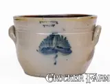 I. Seymour, I. SEYMOUR / TROY, NY Stoneware Bowl w/ Floral Decoration, c1837-52