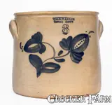 Wm E. Warner, 3 Gal. WM. E. WARNER / WEST TROY, NY Stoneware Crock