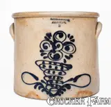 C. F. Orcutt & Co., Rare 3 Gal. C. F. ORCUTT & CO. / ALBANY, NY Stoneware Crock, mid 19th century, Stoneware