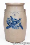 G. S. Guy & Co., 4 Gal. G. S. GUY & CO. / FORT EDWARD, NY Stoneware Double Bird Churn, circa 1880, Stoneware