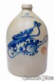J.A. & C.W. Underwood, 2 Gal. J.A. & C.W. UNDERWOOD / FORT EDWARD, N.Y. Stoneware Jug w/ Bird Decoration, circa 1865-1867, Stoneware