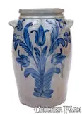 B.C. Milburn, B.C. MILBURN / ALEXA (Alexandria, VA) Stoneware Jar w/ Elaborate Floral Decoration