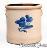 A.J. Buttler, 6 Gal. A.J. BUTTLER / MANUFACTURER / NEW-BRUNSWICK, N.J. Stoneware Crock, circa 1870, Stoneware