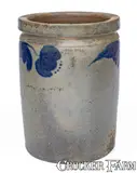 John Bell, JOHN BELL / WAYNESBORO Stoneware Jar w/ Cobalt Floral Decoration, circa 1850-1880, Stoneware
