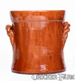 John W. Bell, JOHN W. BELL / Waynesboro, Pa Redware Tobacco Jar, late 19th century, Redware