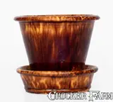 John W. Bell, JOHN W. BELL / Waynesboro, Pa. Glazed Redware Flowerpot, late 19th century, Redware