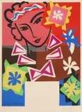 Madame De Pompadour, 1951 by Henri Matisse, Lithographic poster Printed by Mourlot In a fine gilt frame, sold Jul 2025