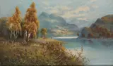 Frank Hider, A Summer Evening In The Highlands And A Fishing Scene, A Pair, Oil on canvas