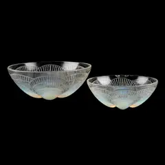René Lalique, René Lalique (French, 1860-1945), Two 'Coquilles' Bowls, Designed 1924, glass