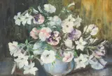 Mariom Broom, Still Life Of Flowers In A Jug, Watercolour