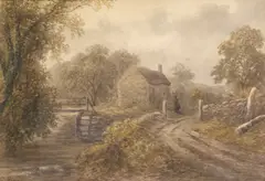 George I Alexander, Cottage By A Stream, Watercolour