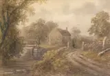 George I Alexander, Cottage By A Stream, Watercolour