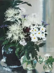 Gillian Hazeldine, Still Life Of Flowers In A Vase, Watercolour