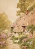 John Abernethy Lynas Gray, The Cottage Garden, Thurlestone, Devon, Watercolour