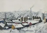 Geoffrey Woolsey Birks, Winter Games, Oil on board