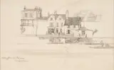 Muirhead Bone, View Of Kingston Upon Thames, The Post Office And Ferry Point, Pencil Mounted but unframed