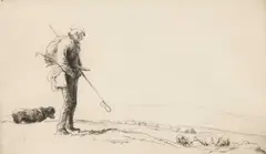 George Soper, South Down Shepherd, Circa 1921, Etching