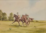 Dennis Campbell Kirtley, The Four Seasons, Horse Training, 1973, Watercolour