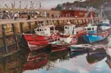 Stephen Crowther, Harbour Wall, Low Tide, Oil on canvas