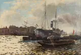 Harry George Webb, Loading The Cargo, London, Oil on canvas