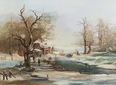 Braaq Brian Shields, Winter Landscape, Oil on canvas