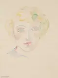 Herman Flesche, Portrait Of A Lady, Watercolour, verso with another portrait Unframed