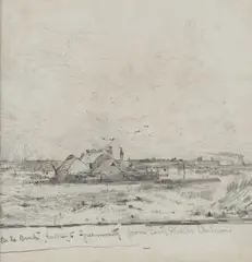 George Edward Horton, On The Bents, Looking From Tynemouth From South Shields, Pencil
