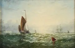 William Adolphus Knell, Off The Coast, Oil on board
