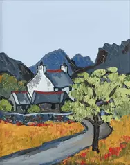 David Barnes, Moelwyn Farm, Wales, Oil on board