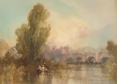 Frank Wasley, Boating On The River, Possibly Near Windsor, Watercolour