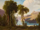 Edward Theodore Paier, Continental Mountain Landscape, Oil on canvas