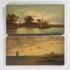 Louis Etienne Timmermans, A Pair Of Landscapes, Oil on canvas Unframed